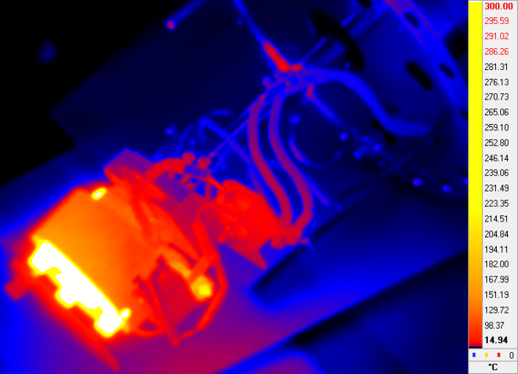 Infrared image of magnetron sputtering chamber